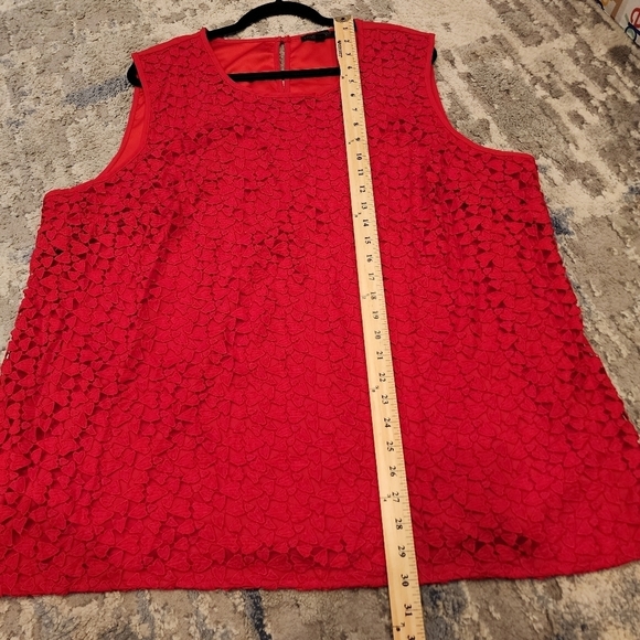 Lane Bryant Heart Lace Crochet Sleeveless Red Top Women's Plus Size 22 - Picture 9 of 14